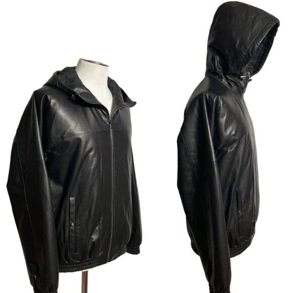BALLY Down Jacket In Black Leather